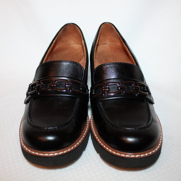 Naturalizer Cabana Lug Sole Slip on Black Loafer Women's Size 6M - Picture 8 of 14